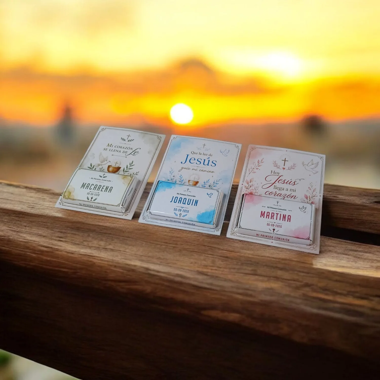 Chocolates y chocotarjetas personalizadas para comunión