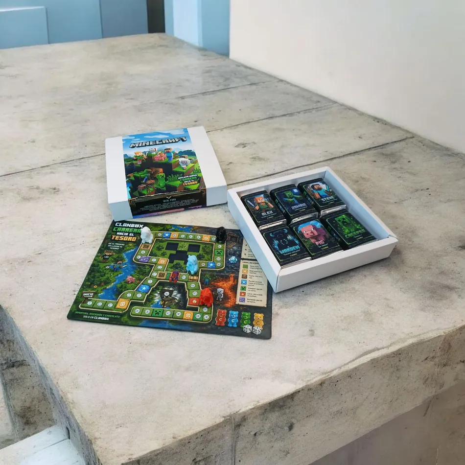 Set ClanBox Minecraft con chocolates y tablero
